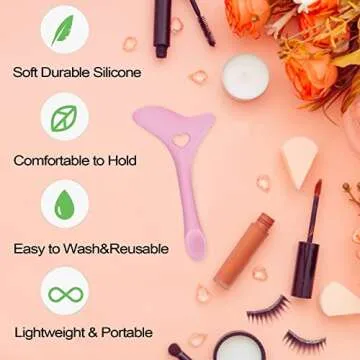 SHANPIN 2pcs Eyeline Stencils Silicone Winged Tip Eyeline Aid Eyebrow Pencil Stencil Reusable Smoky Eyeshadow Multifunctional Eye Makeup Tool Kit Quick Stencil Aid Eyeliners Molds Eyeliner Stencil