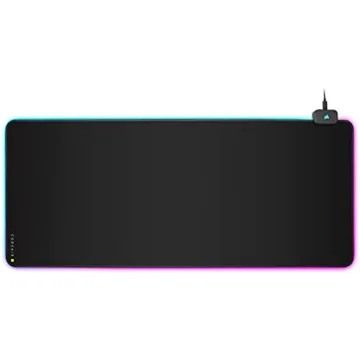 CORSAIR MM700 RGB Extended Cloth Gaming Mouse Pad - 36.6" x 15.8" - 360° RGB Lighting - Two USB Por...