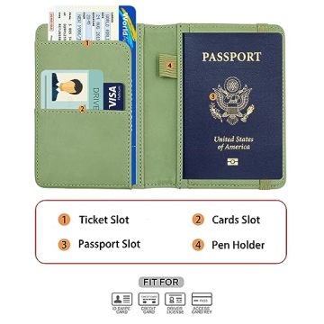Melsbrinna Waterproof RFID Blocking Passport Holder Travel Wallet