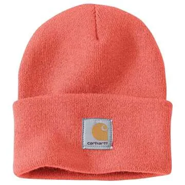 Carhartt Men's Knit Cuffed Beanie - Ultimate Winter Essential in Electric Coral