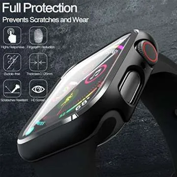 PZOZ Apple Watch Case with Screen Protector - 44mm Slim Defense Bumper