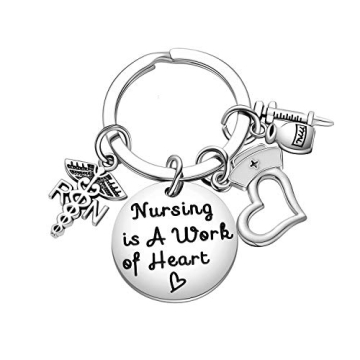 malyunin Nurse Keychain RN Nursing is A Work of Heart Nurses Appreciation Thank You Best Friend Gift...