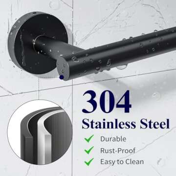 Kitsure Toilet Paper Holder Wall Mount - Sturdy Round Matte Black Toilet Paper Holder for Mega Roll, Premium 304 Stainless Steel Toilet Paper Roll Holder for Bathroom, Washroom, Black