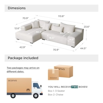 Comfy Modular L Shaped Sectional Sofa for Living Room