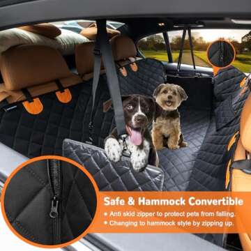 URPOWER Dog Seat Cover 100% Waterproof Hammock 600D Heavy Duty Scratch Proof Nonslip Durable Soft Pe...