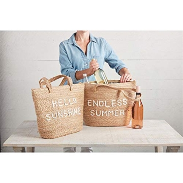 Mud Pie Summer Jute Cooler Tote 13" x 18 1/2"