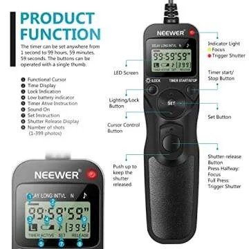 Neewer Digital Timer Remote for Nikon D90 D600 D610 DSLR