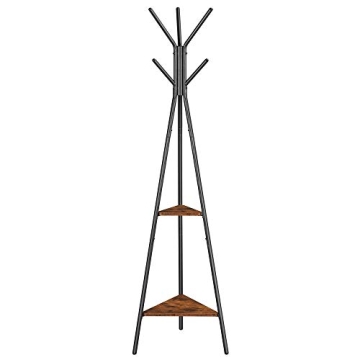 Stylish VASAGLE Coat Rack with Shelves and Hooks