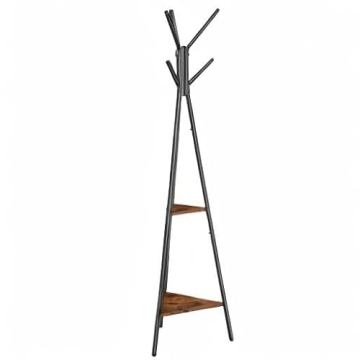 Stylish VASAGLE Coat Rack with Shelves and Hooks