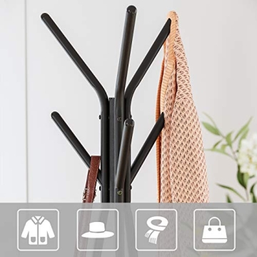 Stylish VASAGLE Coat Rack with Shelves and Hooks