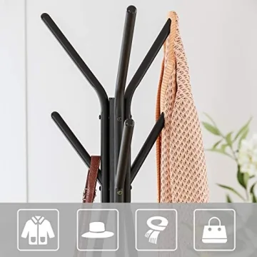 Stylish VASAGLE Coat Rack with Shelves and Hooks