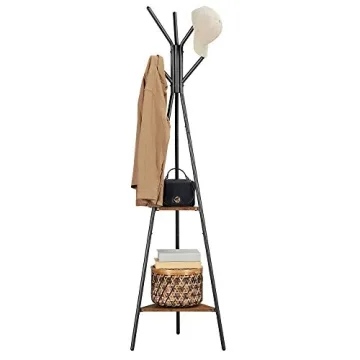 Stylish VASAGLE Coat Rack with Shelves and Hooks