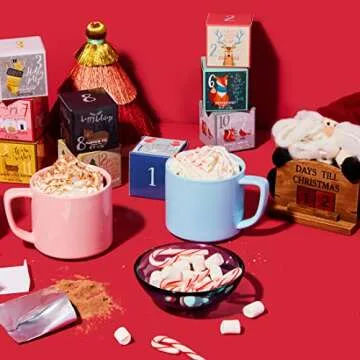 Thoughtfully Gourmet, 12 Days of Christmas Hot Chocolate Gift Set, Flavors Include Rocky Road, Cookies Butter, Pumpkin Pie & More, Set of 12