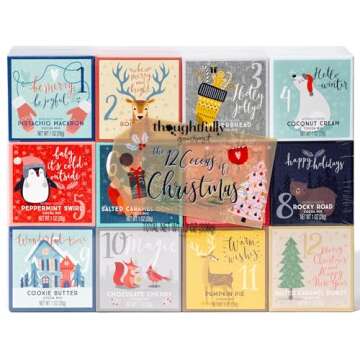 Thoughtfully Gourmet, 12 Days of Christmas Hot Chocolate Gift Set, Flavors Include Rocky Road, Cookies Butter, Pumpkin Pie & More, Set of 12
