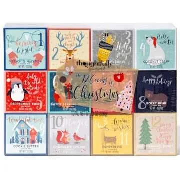 Thoughtfully Gourmet, 12 Days of Christmas Hot Chocolate Gift Set, Flavors Include Rocky Road, Cookies Butter, Pumpkin Pie & More, Set of 12