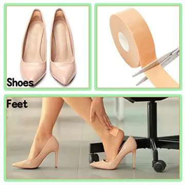 Tondiamo 6 Rolls Tape Adhesive Pads Blister Prevention Toe Tape Anti-wear Heel Pad Foam Waterproof Bandages Patch for Point Shoes Hand Foot Heel Toe Skin Feet Chafing Protector(1 Inch X 4.92 Yards)