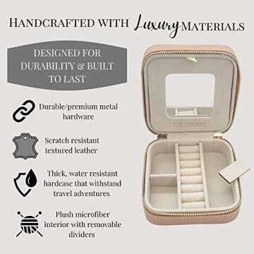 YSM Designs Travel Jewelry Organizer Box, Travel Jewelry Case | Small Jewelry Box for Women, Jewelry...