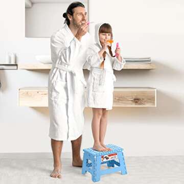 ACSTEP Folding Lightweight Plastic 9 inch Foldable Step Stool, Non Slip Folding Stools for Kitchen B...