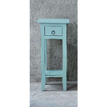 Sunset Trading Shabby Chic Cottage Accent Table, Beach blue