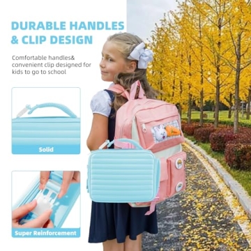 DWBAG Kids Insulated Lunch Box Light Blue Cooler Bag