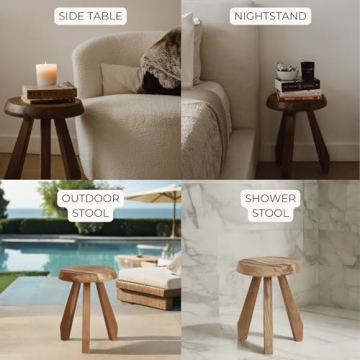 TREEHAUSE Meribel Milking Stool - Versatile Teak Design
