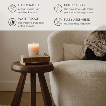 TREEHAUSE Meribel Milking Stool - Versatile Teak Design