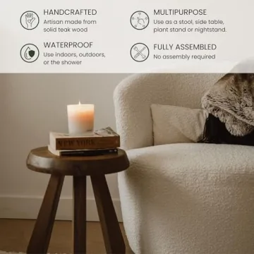 TREEHAUSE Meribel Milking Stool - Versatile Teak Design