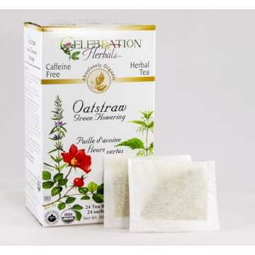 CELEBRATION HERBALS Organic Oatstraw Green Flowering Tea, 24 CT