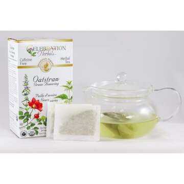 CELEBRATION HERBALS Organic Oatstraw Green Flowering Tea, 24 CT
