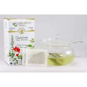 CELEBRATION HERBALS Organic Oatstraw Green Flowering Tea, 24 CT