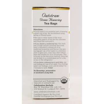 CELEBRATION HERBALS Organic Oatstraw Green Flowering Tea, 24 CT