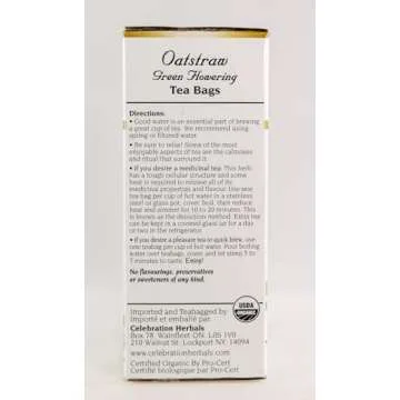 CELEBRATION HERBALS Organic Oatstraw Green Flowering Tea, 24 CT
