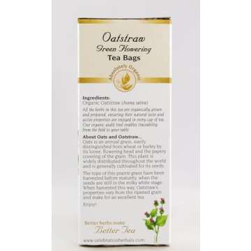 CELEBRATION HERBALS Organic Oatstraw Green Flowering Tea, 24 CT