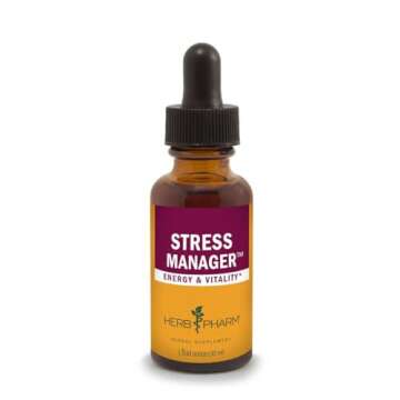 Herb Pharm Stress Manager: Adaptogenic Stress Support Tincture, Rhodiola Rosea, Holy Basil Extract, ...