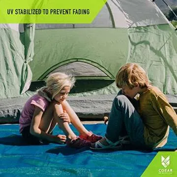 CGEAR Original Sand-Free Outdoor Rug Camping Mat - Water-Resistant & Anti-Fade Material - Military-Grade - Reversible Design - Area Rug for Beach, RV, & Picnics - Includes Travel Bag