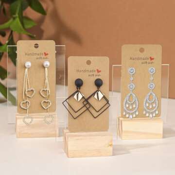 Kraft Earring Cards 200 Pack for Jewelry Display and Sales