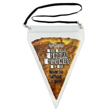 The Real Pizza Pocket to Go - Pizza Lover Gag Gift - Largest Pizza Necklace in The World (1)