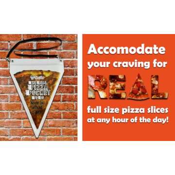 The Real Pizza Pocket to Go - Pizza Lover Gag Gift - Largest Pizza Necklace in The World (1)