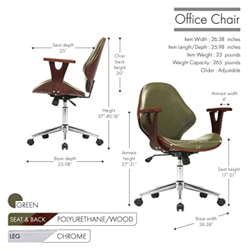 Porthos Home Lillian Chair for Office - Stylish and Ergonomic