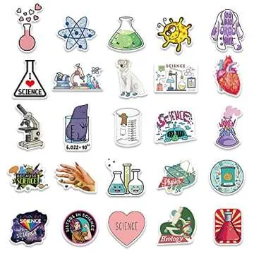 Aowplc 100 Pcs Natural Sciences Stickers Pack for Students and Science Lovers