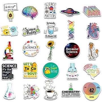Aowplc 100 Pcs Science Stickers - Fun & Durable Designs