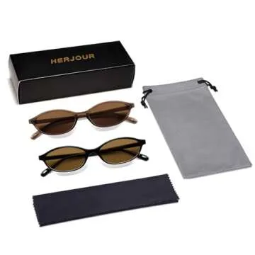 Stylish HERJOUR Retro Cat Eye Sunglasses for Women