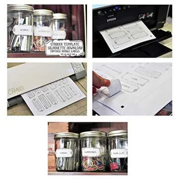 Silhouette Printable White Sticker Paper 8.5"X11" 8 Count