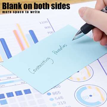 Koogel 600PCS Colored Index Cards, Blank Note Cards 3 x 5 Inch Assorted Neon Color Flash Cards for S...