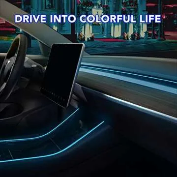 BASENOR Tesla Model 3 Model Y Neon Light Tubes RGB Interior LED Strip Lights with App Controller