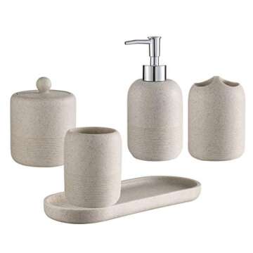 QL DESIGN 5-Pieces Bathroom Accessory Set – Elegant and Durable Essentials
