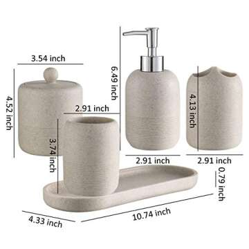 Stylish 5-Piece Bathroom Accessory Set for Home Decor