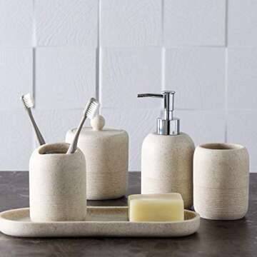 Stylish 5-Piece Bathroom Accessory Set for Home Decor