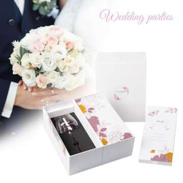 NUTRIUPS Pink Red Wine Glasses Set of 2, Modern Hand-Blown Red/White Wine glasses, Premium Long Stem Wine Glasses, Gift Box Glassware for Anniversary, Wedding, Christmas