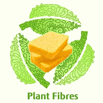 16 Compressed Yellow Cleaning Cellulose Sponges - Versatile & Durable